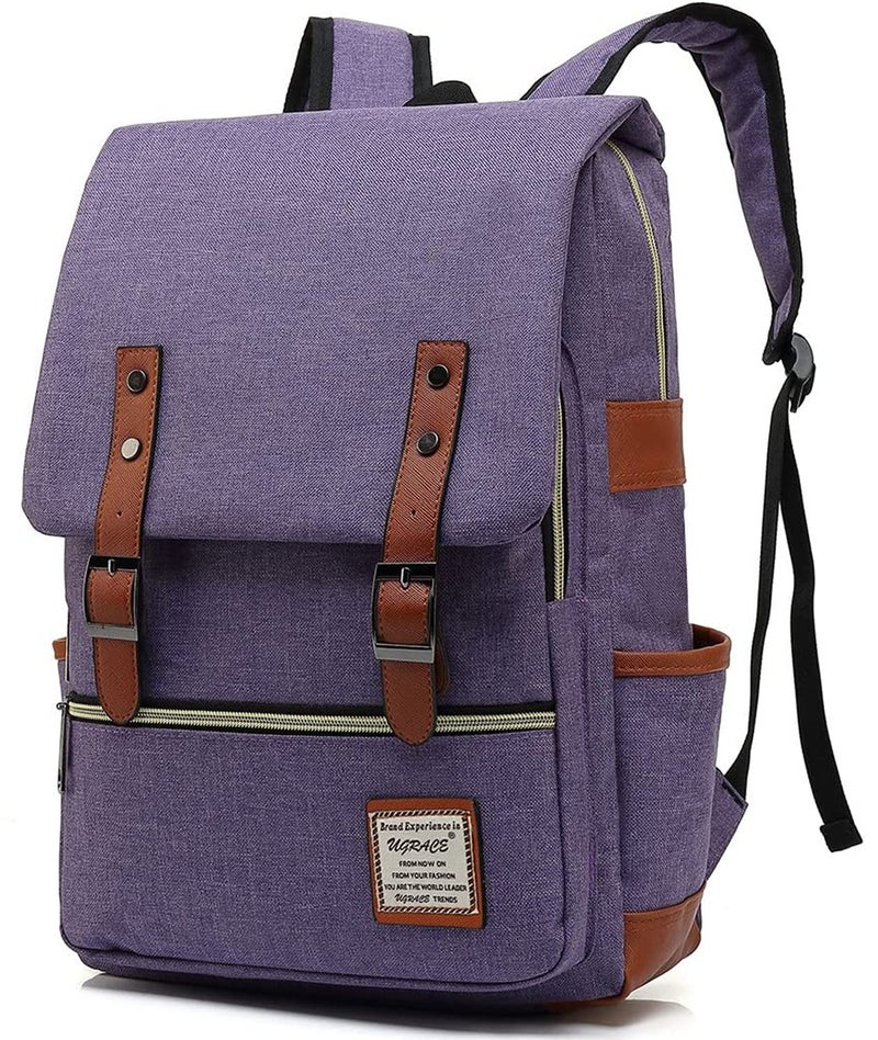 UGRACE Slim Business Laptop Backpack Elegant Casual Daypacks Outdoor Sports Rucksack College Shoulder Bag for Men Women, Tear Resistant Unique Travelling Backpack Fits up to 15.6Inch Laptop in Violet - Image 1